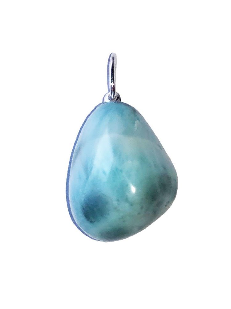 pendentif larimar pierre roulée