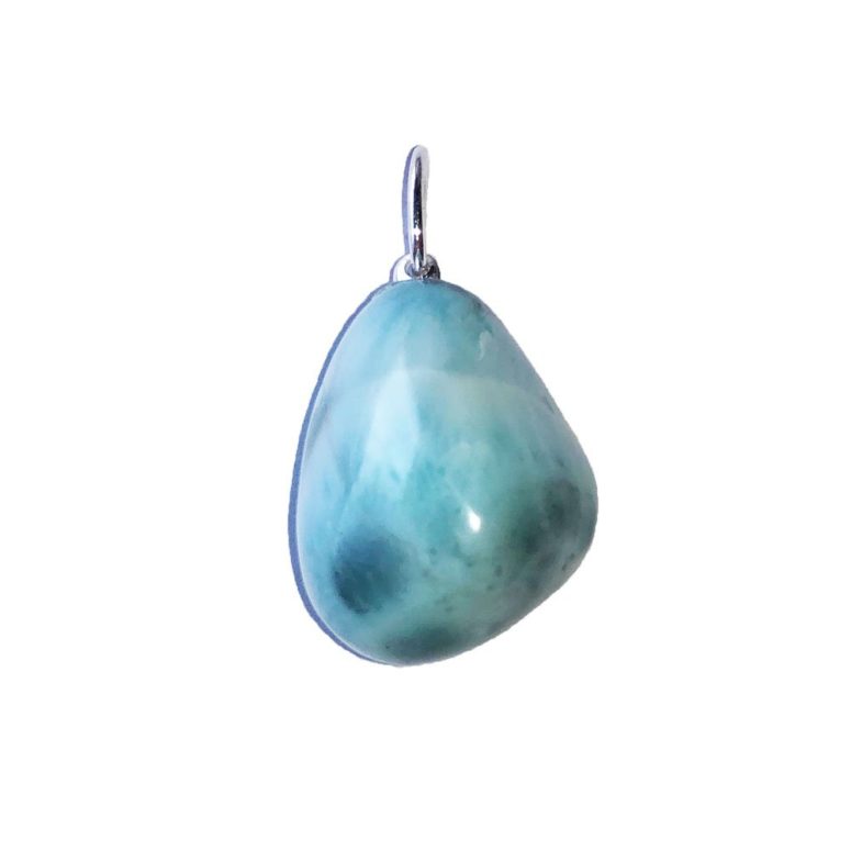 pendentif larimar pierre roulée