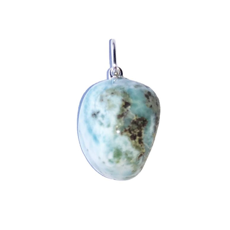 pendentif larimar pierre roulée