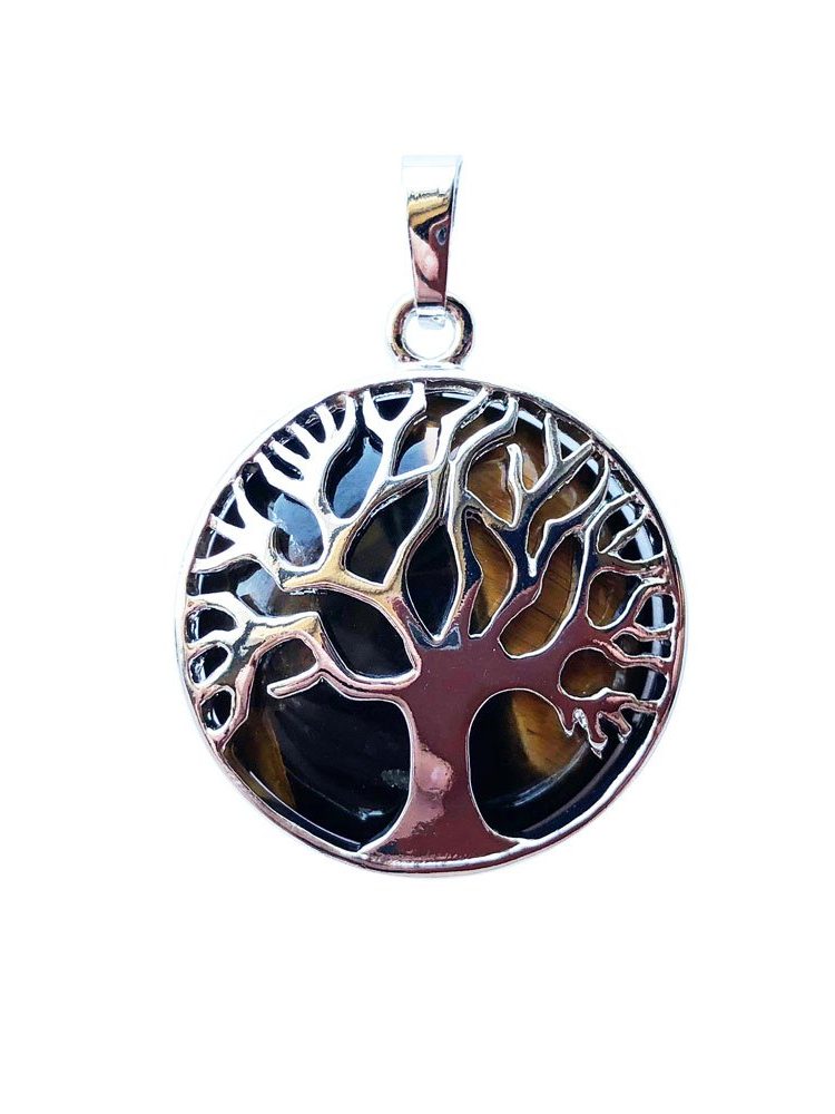 pendentif oeil de tigre arbre de vie