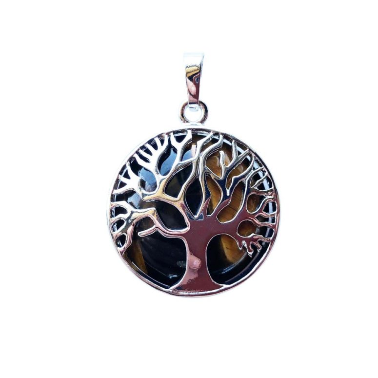 pendentif oeil de tigre arbre de vie