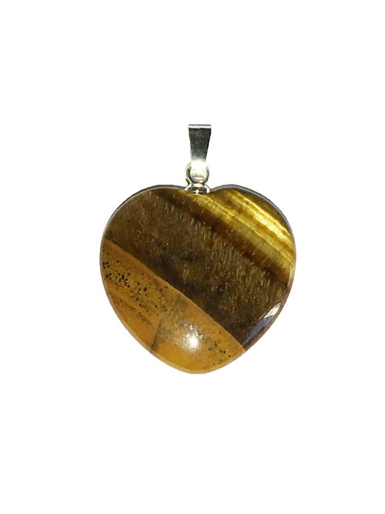 pendentif oeil de tigre petit coeur