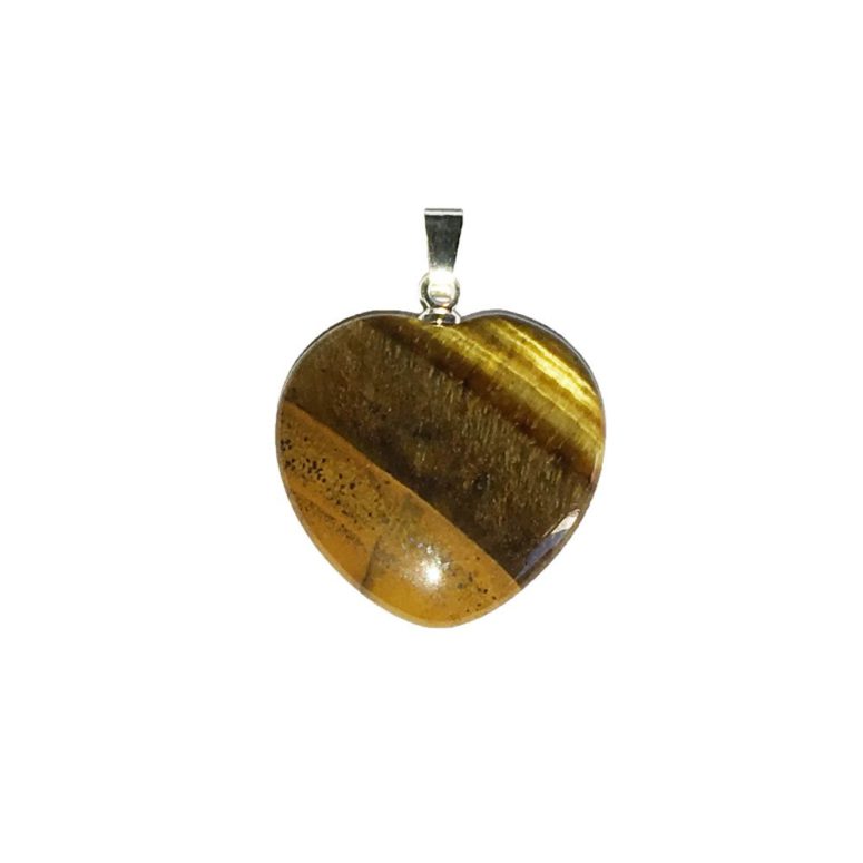 pendentif oeil de tigre petit coeur