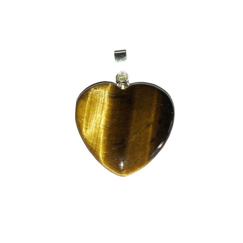 pendentif oeil de tigre petit coeur