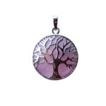 pendentif quartz rose arbre de vie