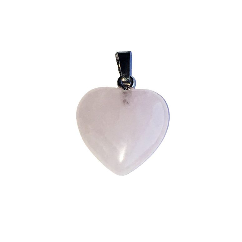 pendentif quartz rose petit coeur