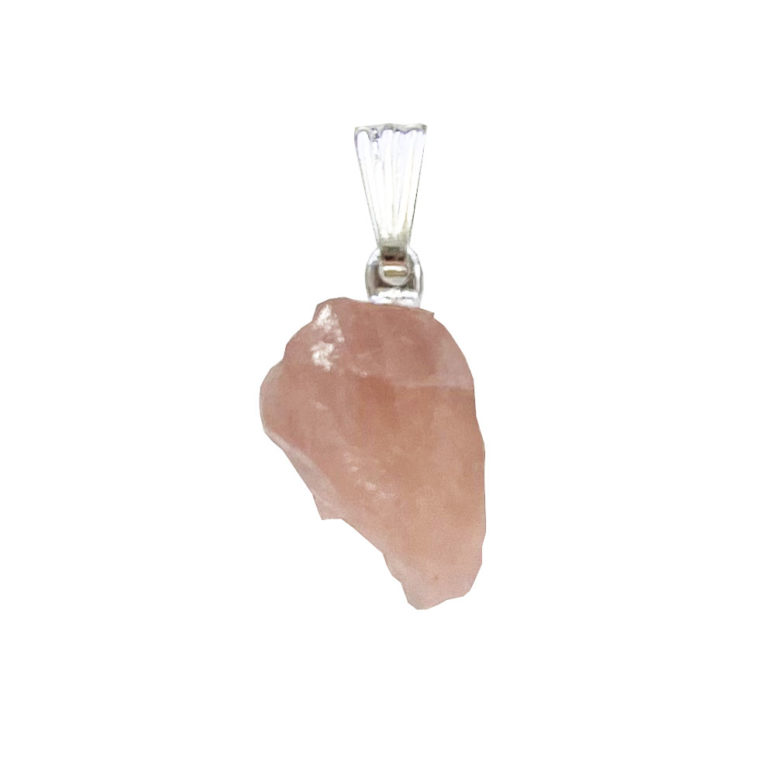 pendentif quartz rose pierre brute