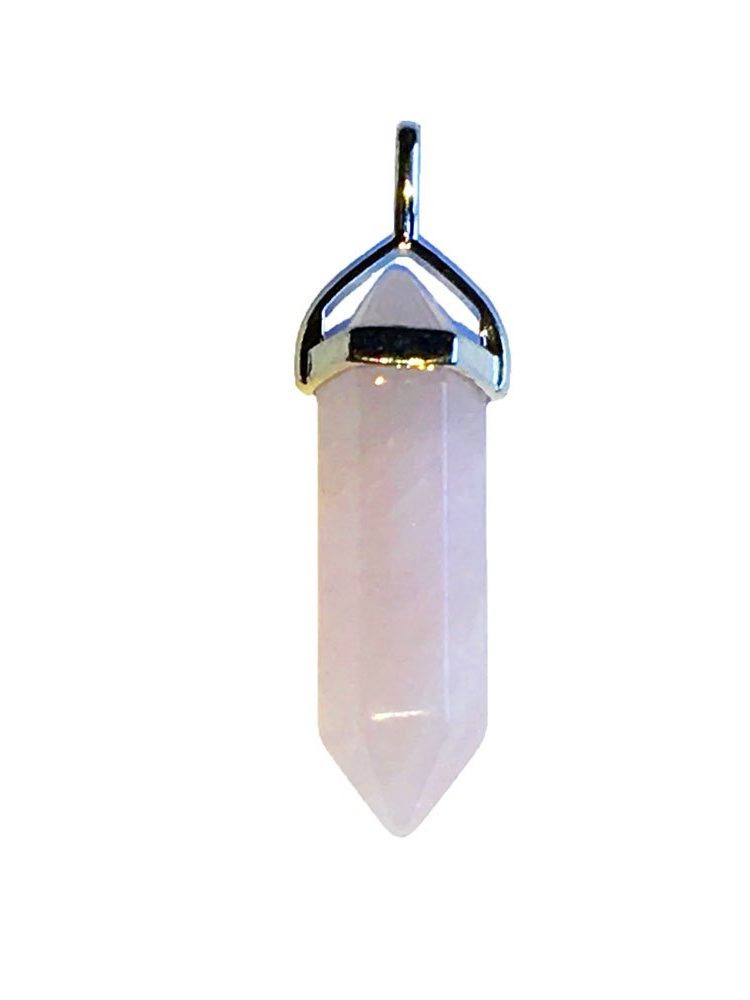 pendentif quartz rose en pointe