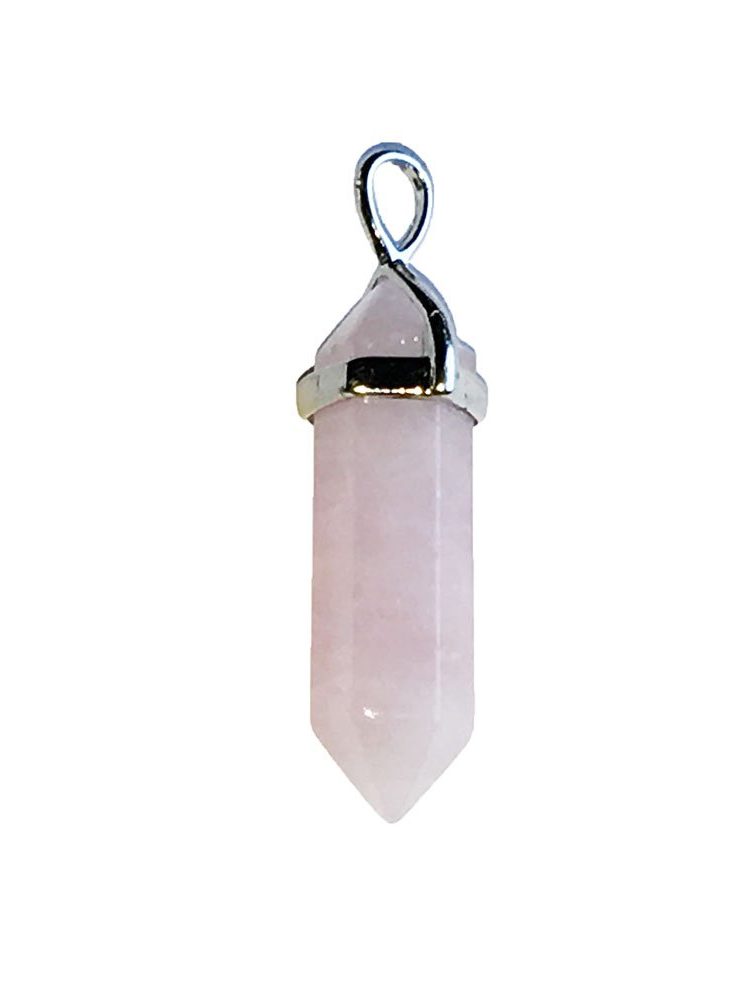 pendentif quartz rose en pointe