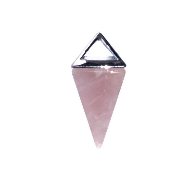 pendentif quartz rose pyramide argent