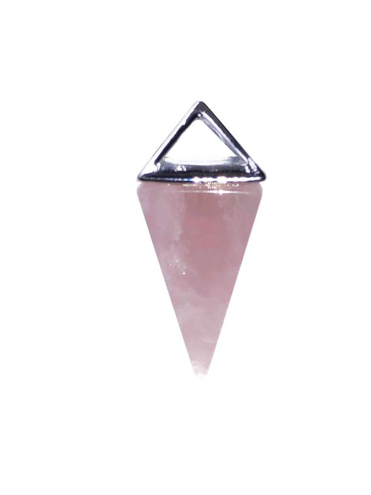 pendentif quartz rose pyramide argent