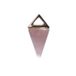 pendentif quartz rose pyramide or