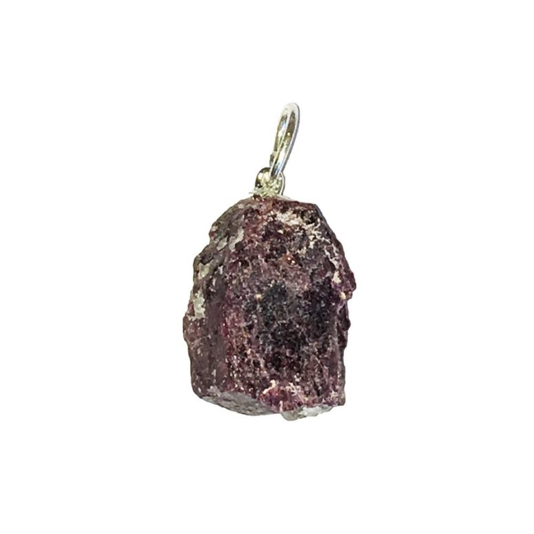 pendentif tourmaline rose pierre brute