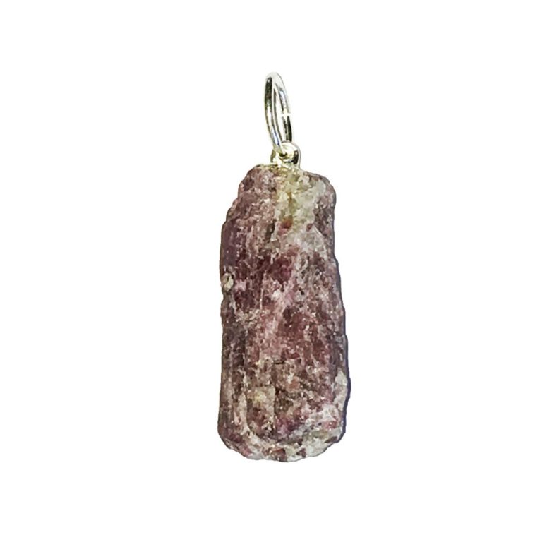 pendentif tourmaline rose pierre brute