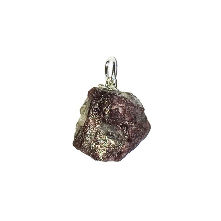 pendentif tourmaline rose pierre brute