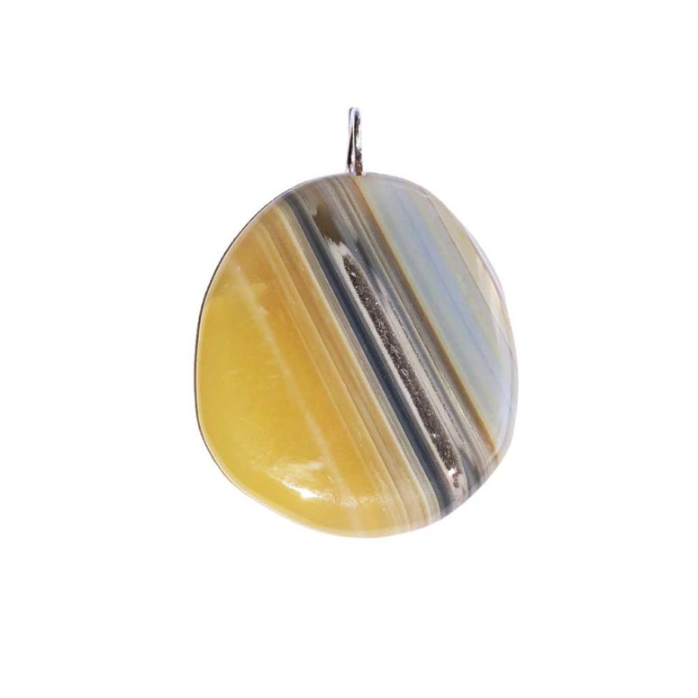 pendentif agate botswana pierre plate