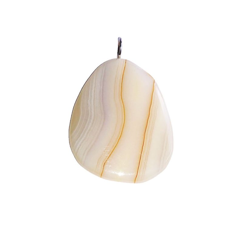 pendentif agate botswana pierre plate