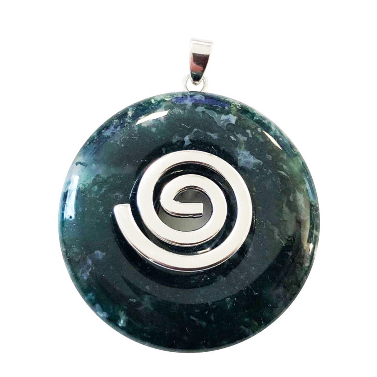 pendentif agate mousse pi chinois