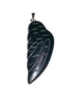 pendentif agate noire aile d’ange