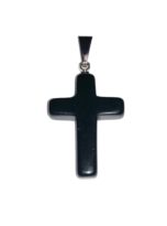 pendentif agate noire croix