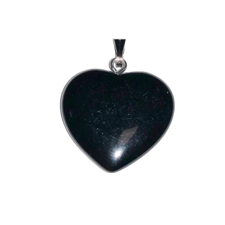 pendentif agate noire coeur