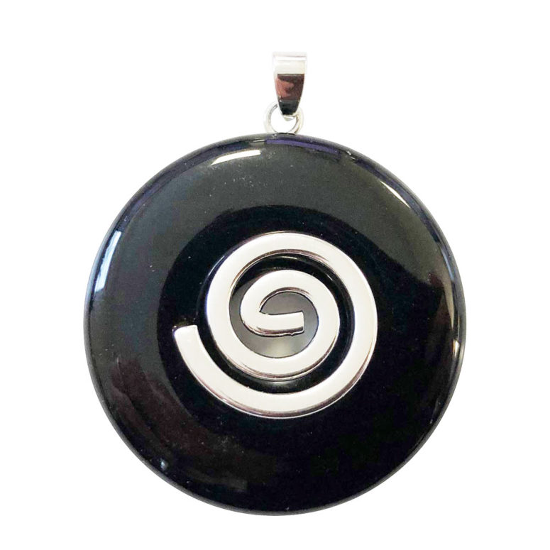 pendentif agate noire pi chinois