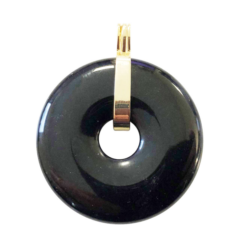 pendentif agate noire pi chinois