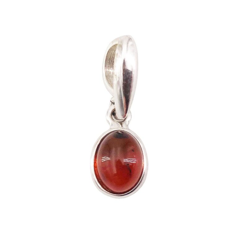 pendentif ambre argent rhodié