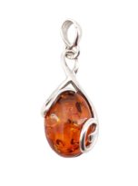 pendentif ambre argent rhodié