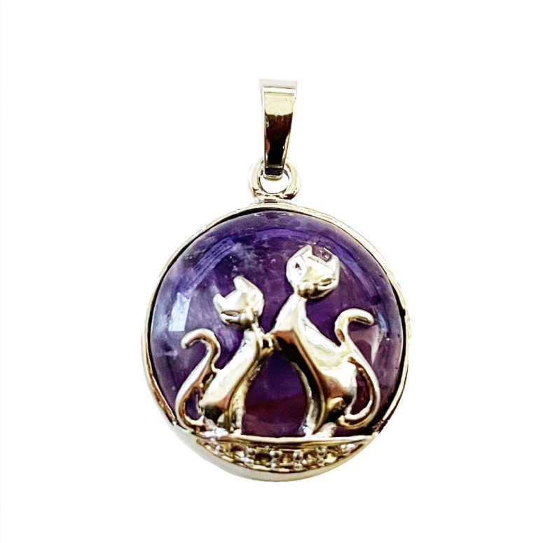 pendentif amethyste chat