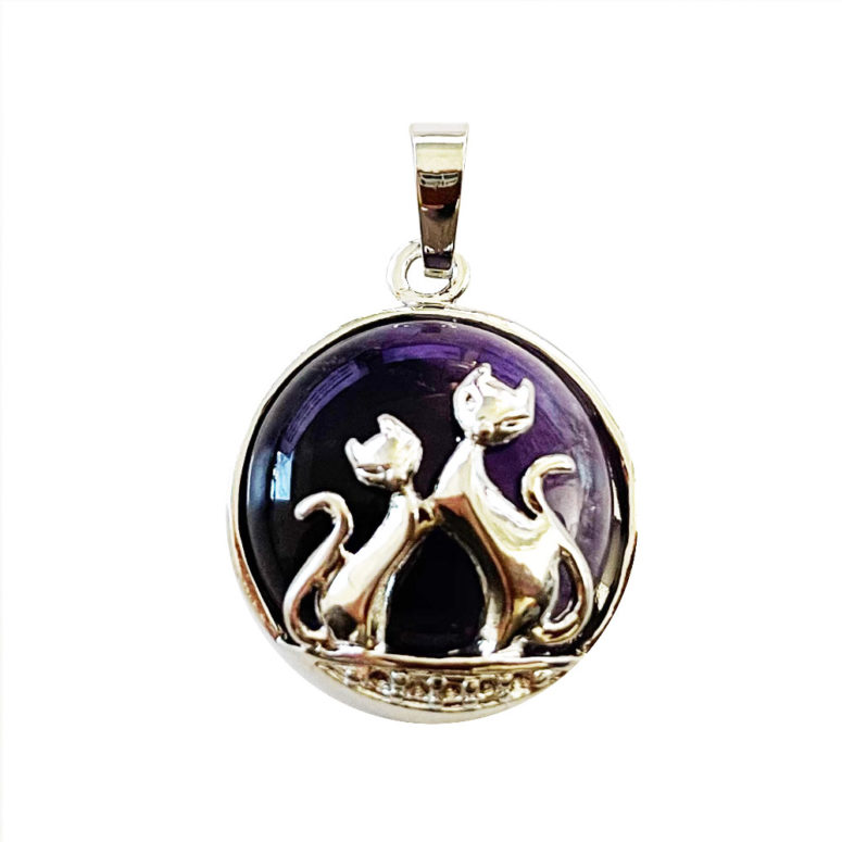 pendentif amethyste chat