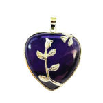 Pendentif Améthyste Coeur fleuri