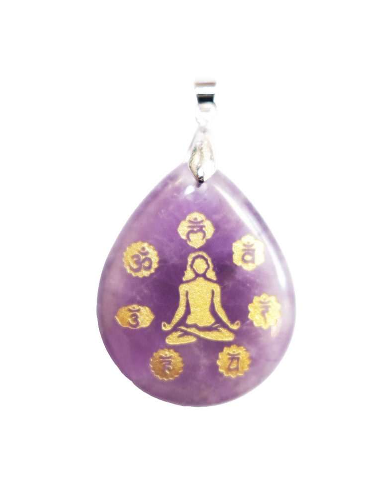 pendentif améthyste yoga è chakras