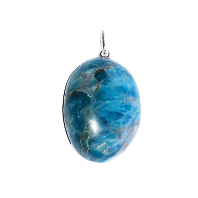 pendentif apatite bleue pierre roulée