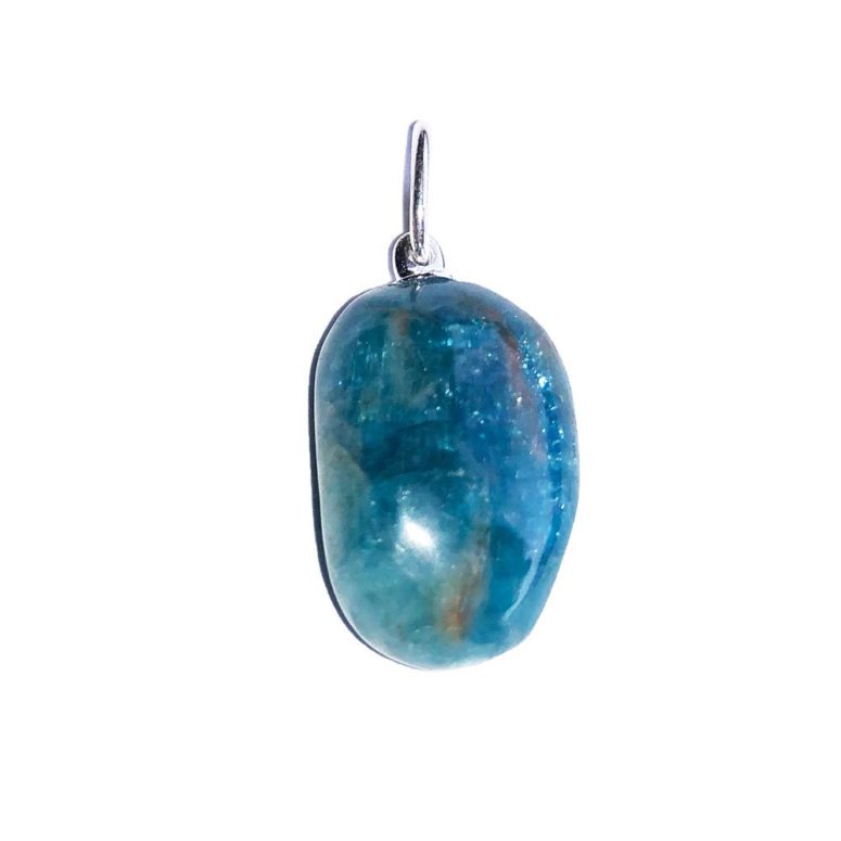 pendentif apatite bleue pierre roulée