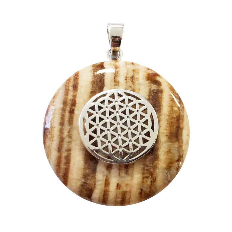 pendentif aragonite marron pi chinois