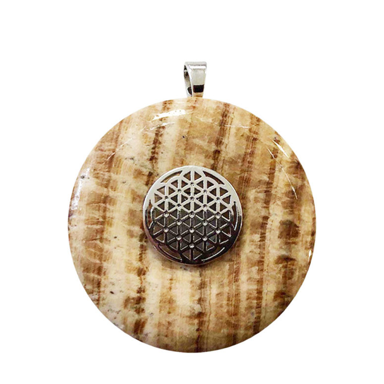 pendentif aragonite marron pi chinois