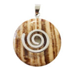 pendentif aragonite marron pi chinois