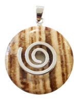 pendentif-aragonite-marron-pi-chinois-donut-spirale-argentee-30mm