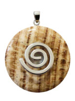 pendentif-aragonite-marron-pi-chinois-donut-spirale-argentee-40mm