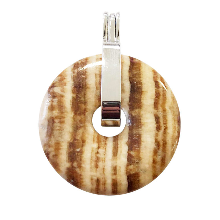 pendentif aragonite marron pi chinois