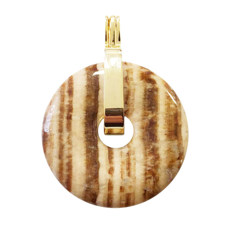 pendentif aragonite marron pi chinois