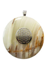 pendentif-aragonite-verte-pi-chinois-donut-fleur-de-vie-40mm