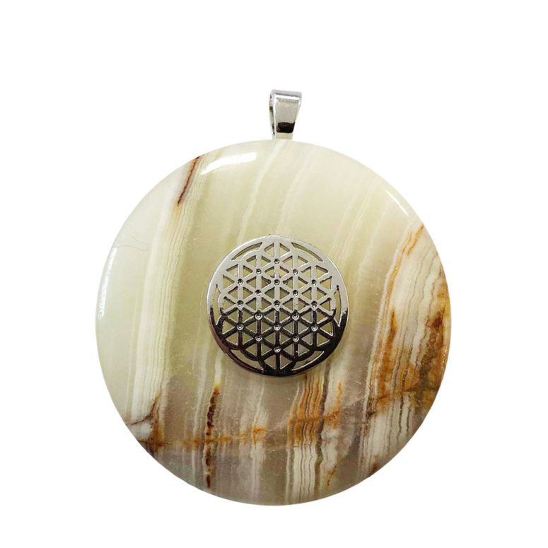 pendentif aragonite verte pi chinois