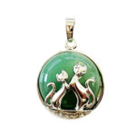 pendentif aventurine verte chat