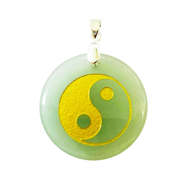 Pendentif Aventurine verte Taoïste Yin-Yang