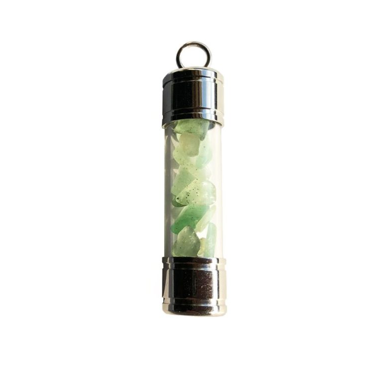 pendentif aventurine verte tube