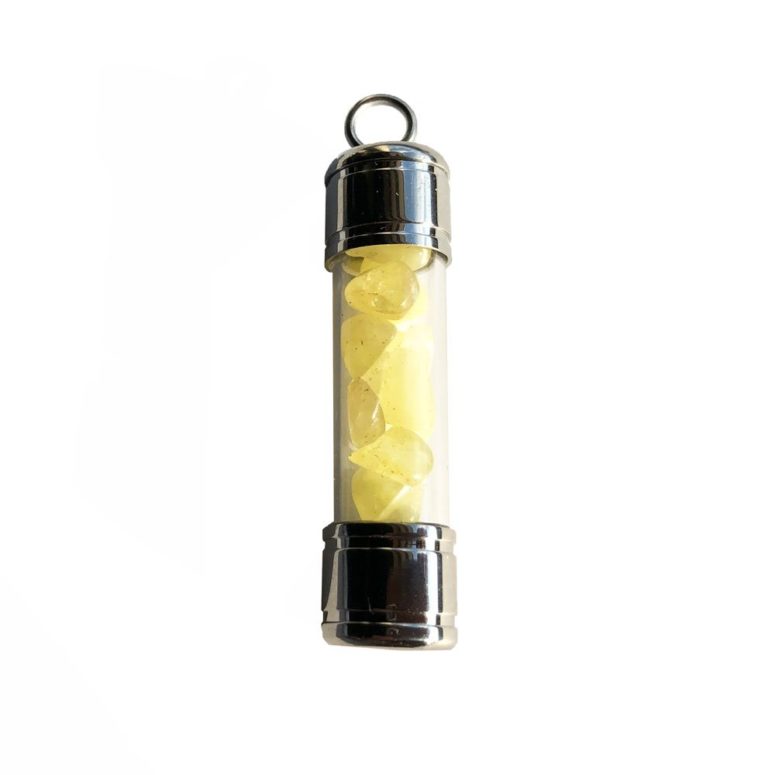 pendentif calcite jaune tube