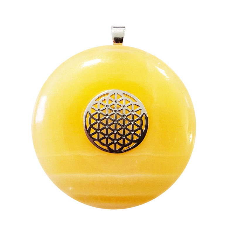 pendentif calcite orange pi chinois