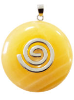 pendentif-calcite-orange-pi-chinois-donut-spirale-argentee-40mm